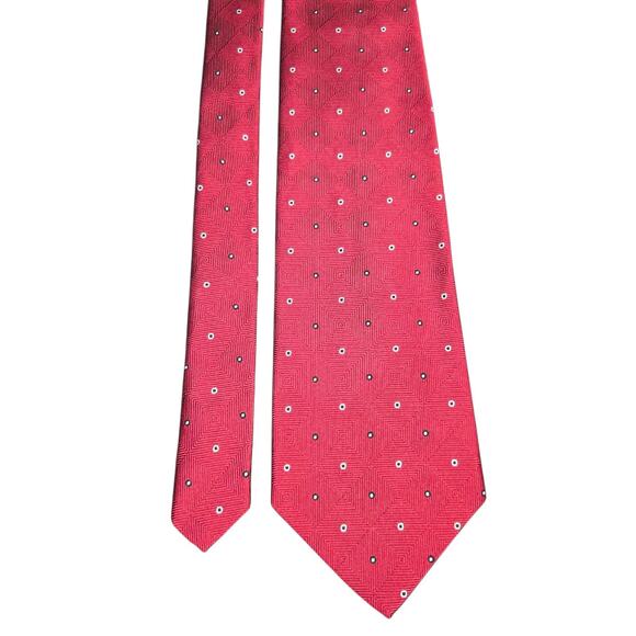 NWT Brooks Brothers 346 Men's Necktie Red‎ Geometric Flower Tie New Silk USA - Picture 5 of 6